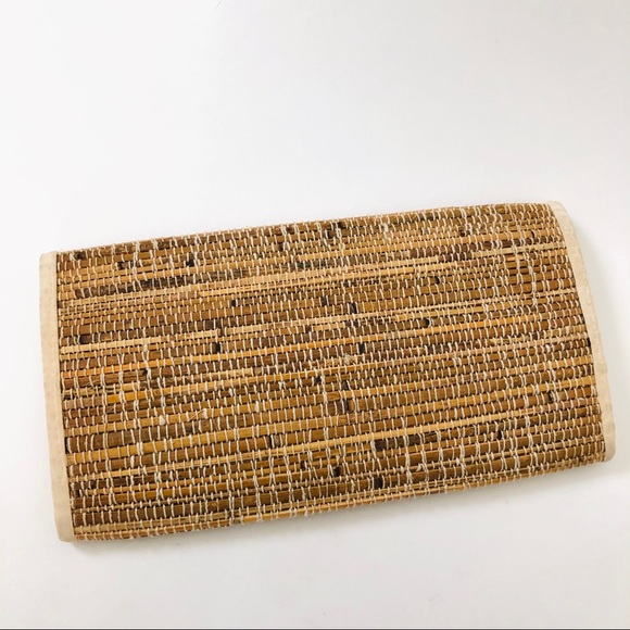 VINTAGE CASUAL CORNER BAMBOO/COTTON CLUTCH 13”x7” - Picture 3 of 7